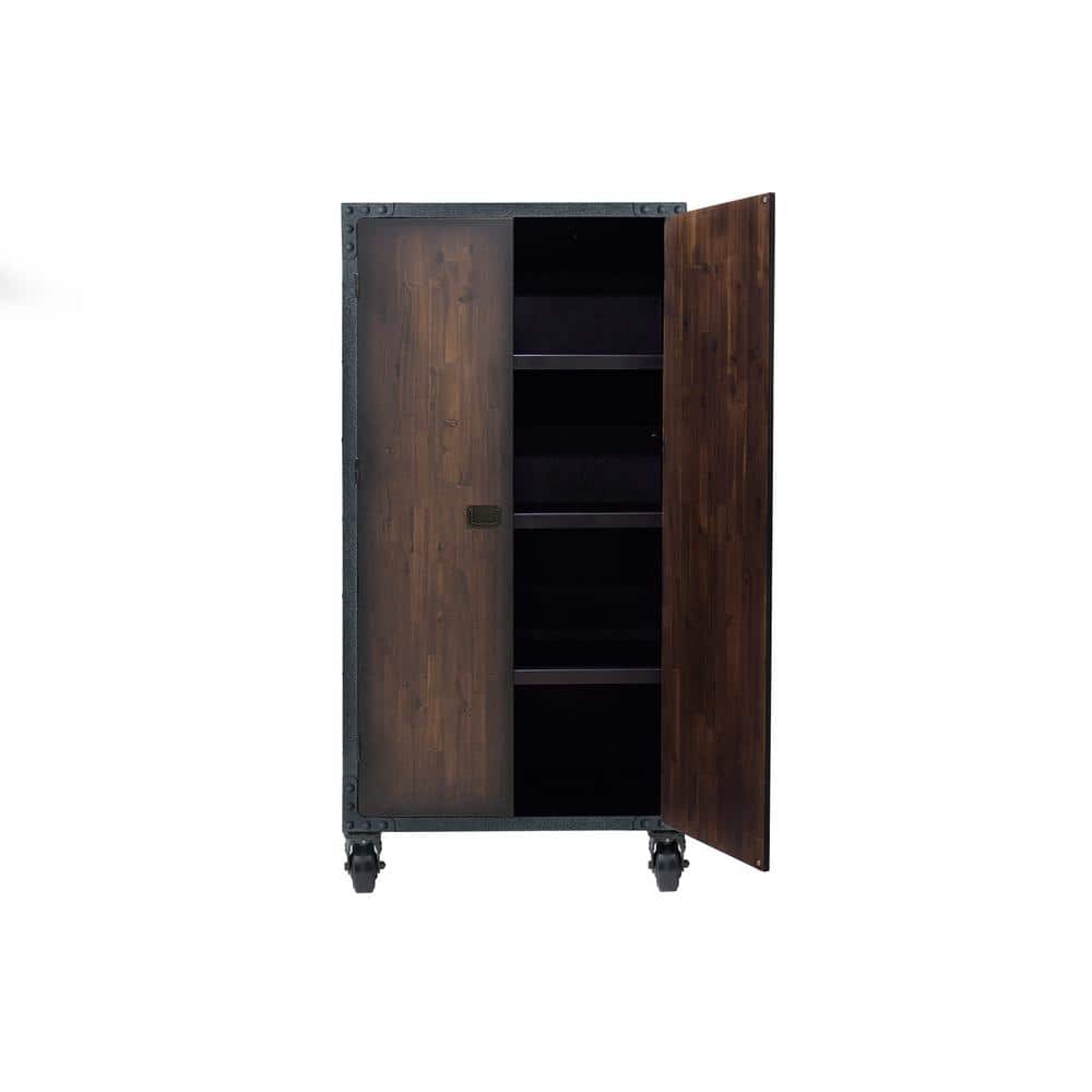Duramax 36" Industrial Black Metal and Wood Freestanding Cabinet