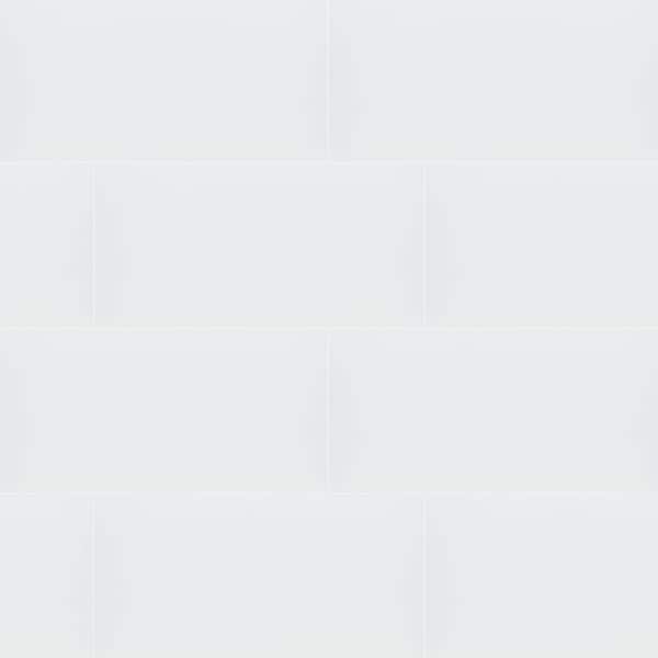 Dymo White Glossy White Ceramic Tile 12 in. x 24 in., Wall (16 sq. ft./Case)