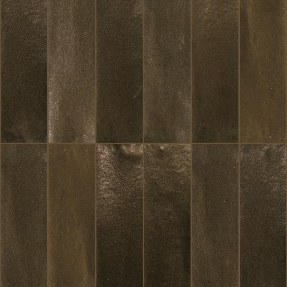 Radiance Jezebel Bronze Glossy Glazed Ceramic Wall Tile, 2.5 in. x 8 in. (10.76 sq. ft./case) price history on PriceWatchPro