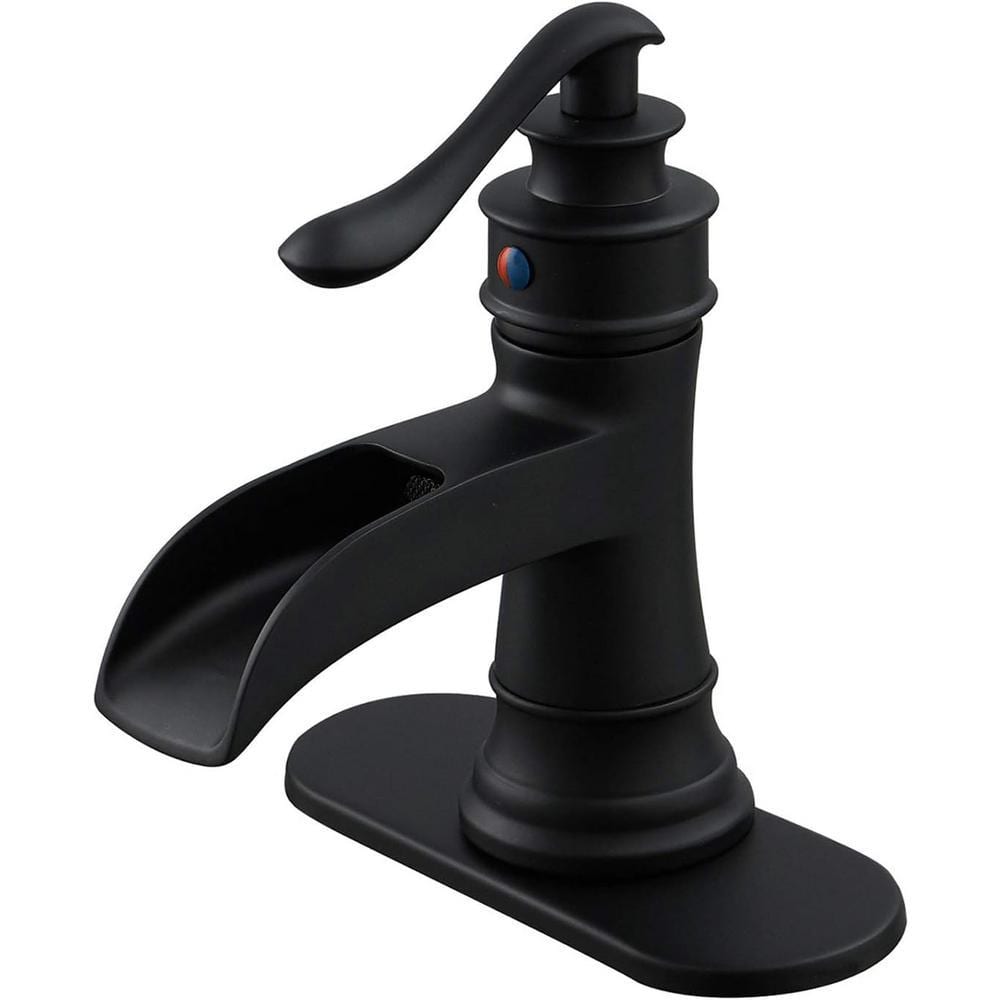 YUNDOOM Vessel Sink Faucet,YUNDOOM,Matte Black Bathroom Faucet Single Hole Bathroom Sink Faucet Tall Bathroom Faucet Single Handle Bathr - View #7
