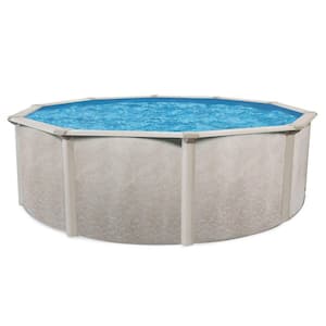 24 ft. x 52 in. Deep Round Steel Frame Hard Side Above Ground Outdoor Swimming Pool (includes pool frame only)