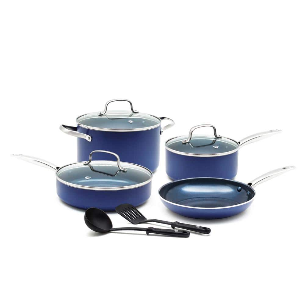 Hard Anodized Aluminum Ceramic Nonstick 9-Piece Cookware Set