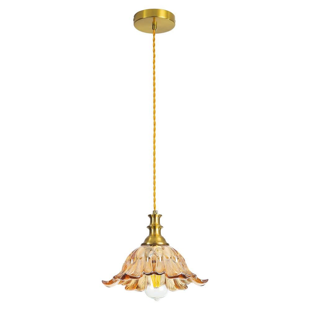 RayHome 10.8in 1-Light Modern Amber Concave Bottom Pendant Light with Clear Ribbed Glass Shade for Kitchen Island Dining price history on PriceWatchPro