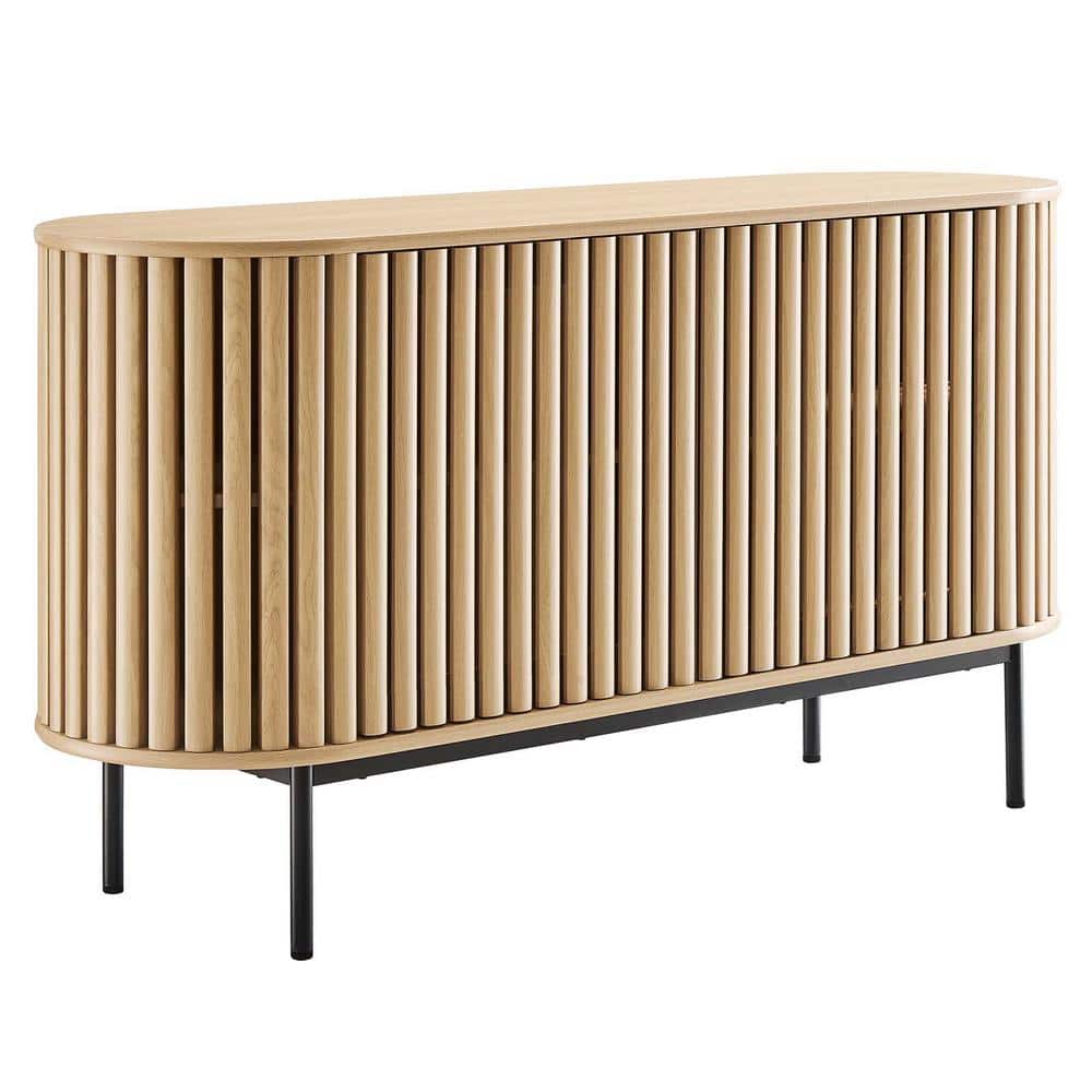 Fortitude 59'' Oak Oval Sideboard with Metal Legs