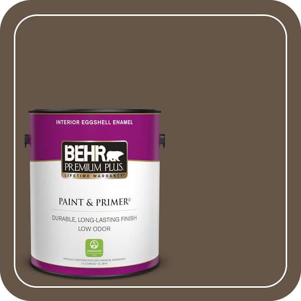 BEHR PREMIUM PLUS 1 gal. #N220-7 Cavalry Brown Eggshell Enamel Low Odor Interior Paint & Primer