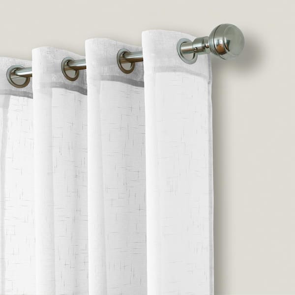 White Extra Wide Grommet Sheer Curtain - 114 in. W x 84 in. L