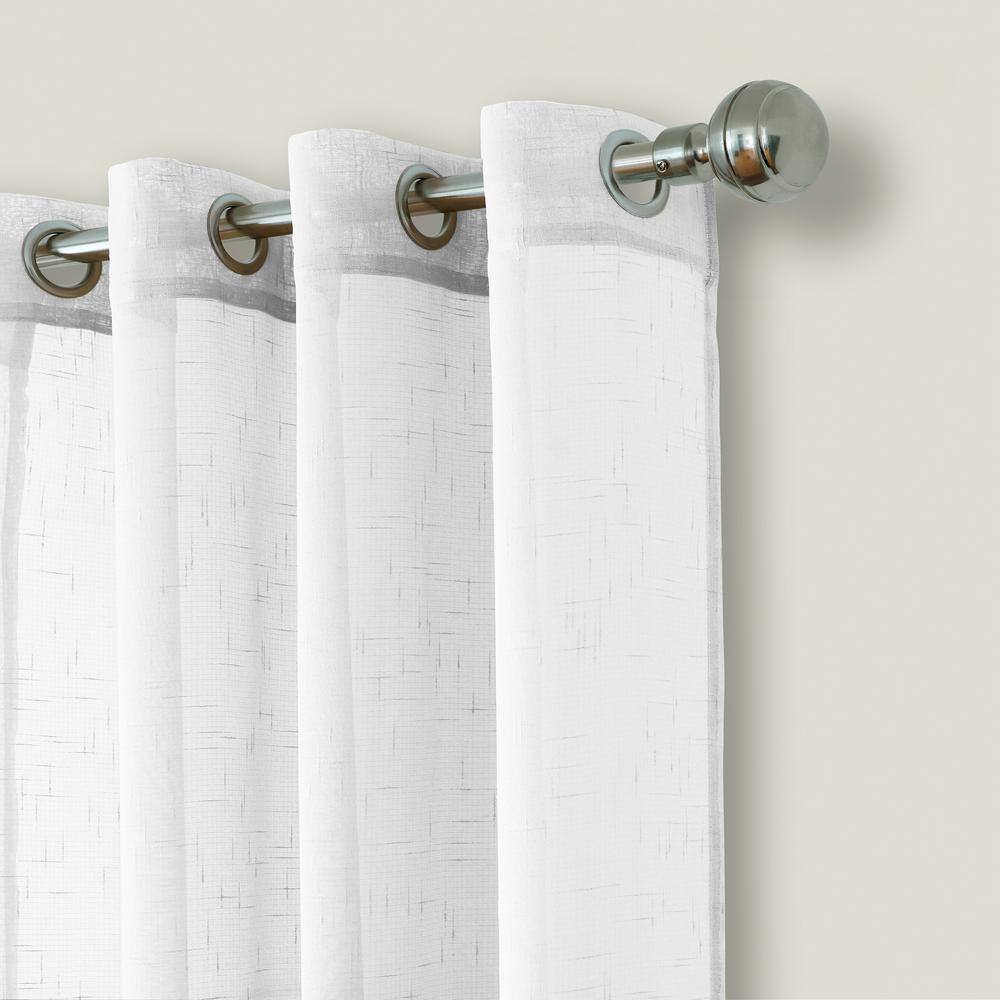 White Sheer Extra Wide Polyester Grommet Window Panel