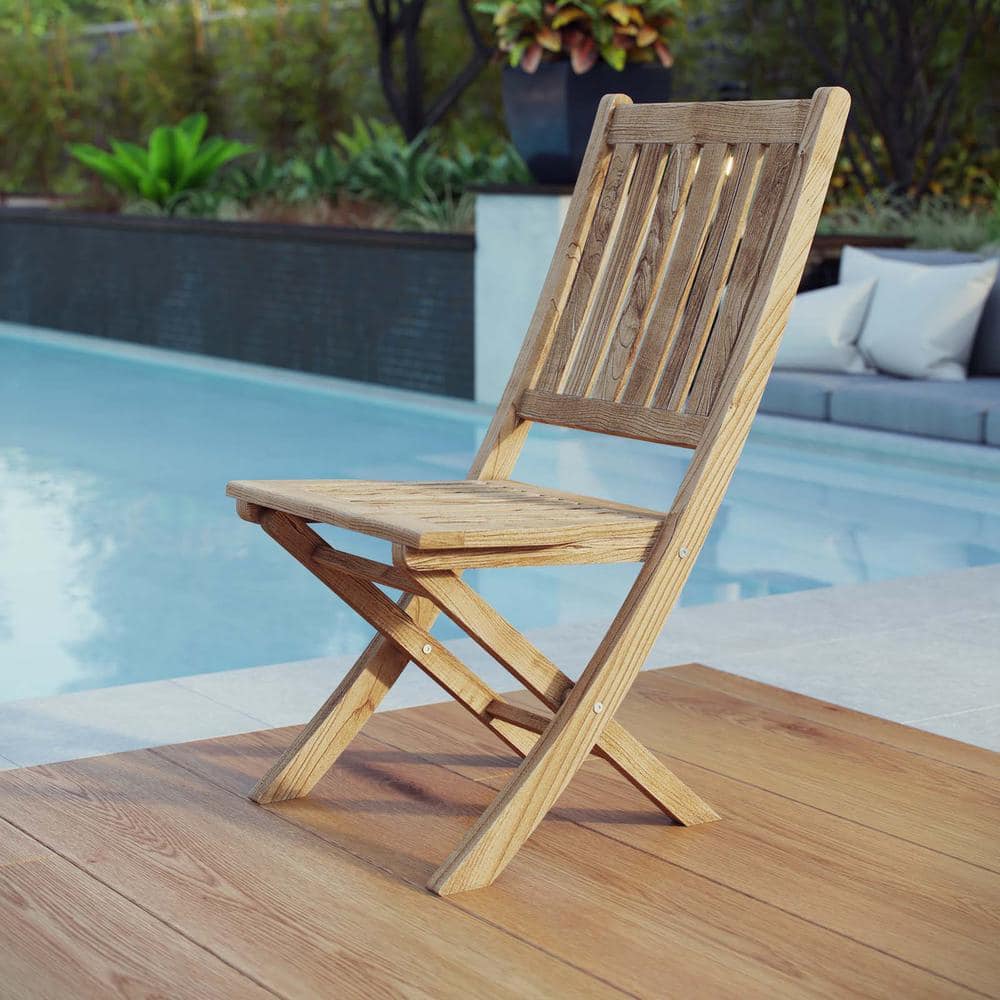 Marina Natural Teak Wood Outdoor Folding Chair