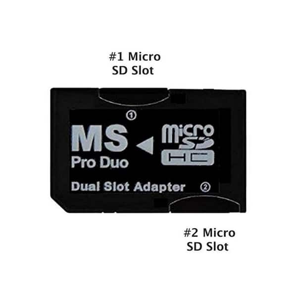 SANOXY Dual Slot MicroSD to MS PRO DUO Adapter, White (MicroSD or MicroSDHC Cards)