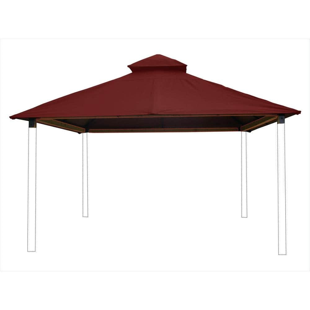 OutDura 14 ft. x 14 ft. Terracotta Gazebo Canopy Top with Roof Framing ...