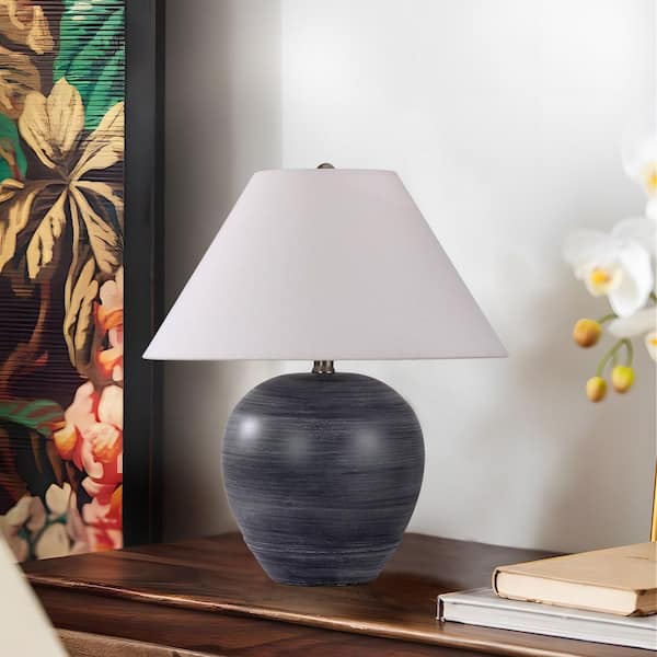 18 in. Dark Blue Ceramic Base Table Lamp