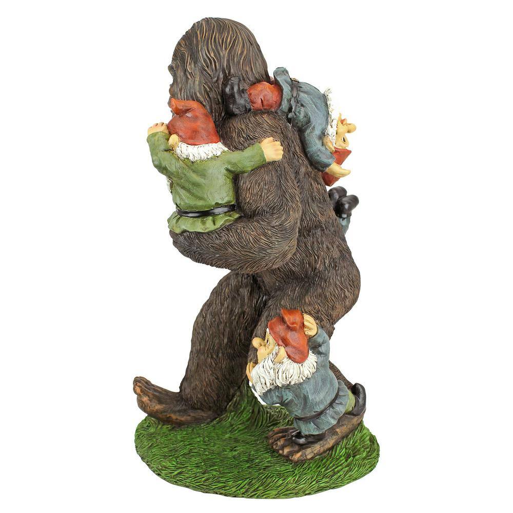 Bigfoot Carrying Gnomes Resin Garden Statue