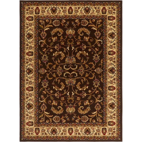 Home Dynamix Royalty Brown/Ivory 5 ft. x 7 ft. Indoor Area Rug 2