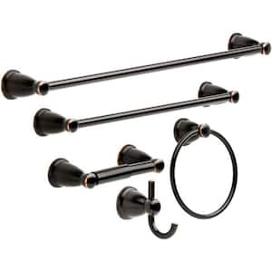 20 in. Wall Mounted, Towel Bar in Oil Rubbed Bronze, 5-Piece