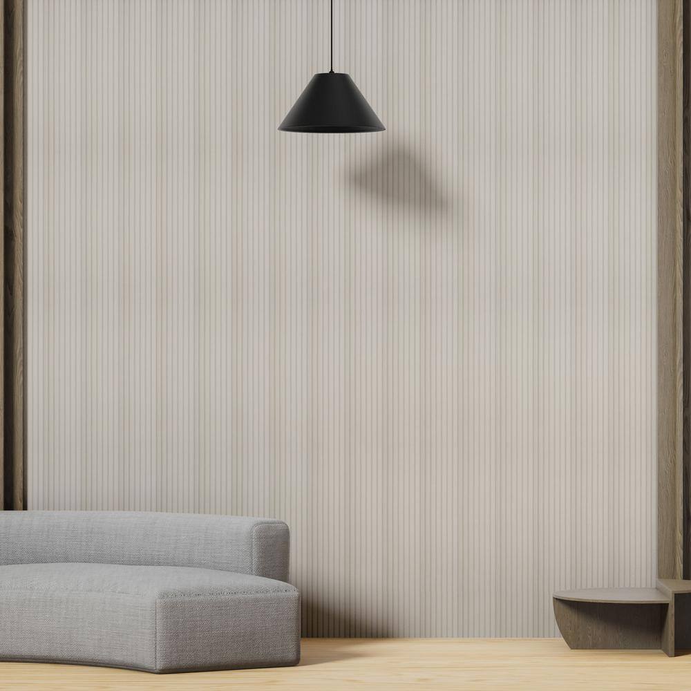White 112" x 9.5" Polystyrene 3D Wood Slat Wall Panels