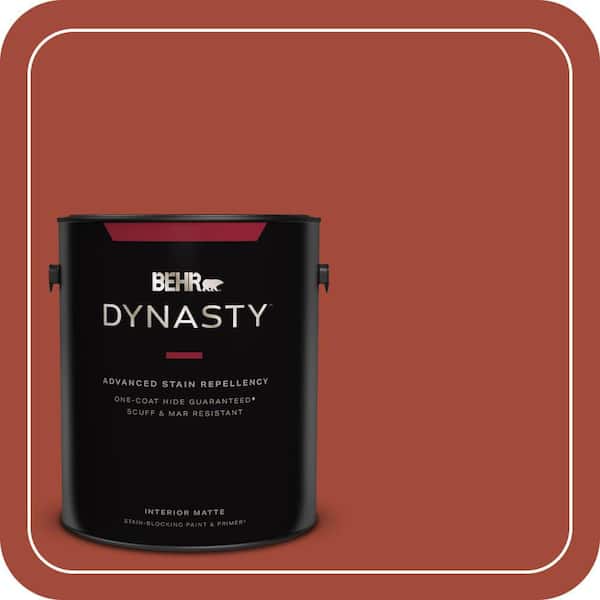 BEHR DYNASTY 1 gal. #200D-7 Rodeo Red Matte Interior Stain-Blocking Paint & Primer