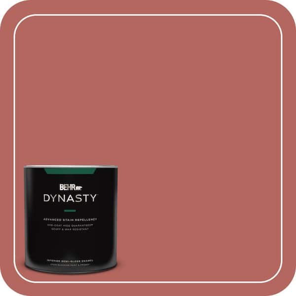 BEHR DYNASTY 1 qt. #180D-6 Mineral Red Semi-Gloss Enamel Interior Stain-Blocking Paint and Primer