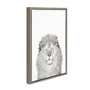 24 in. x 18 in. "Lion" by Tai Prints Framed Canvas Wall Art