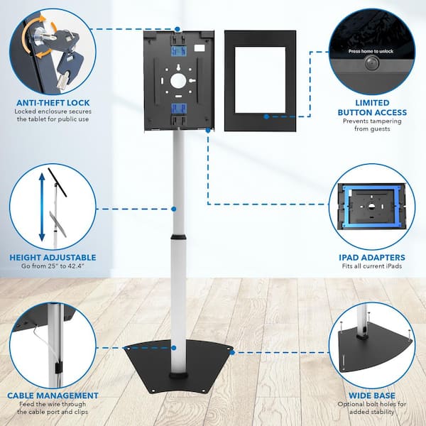 Beelta Anti diefstal desktop iPad POS standaard - met 360° draaibare voet Kiosk standaard voor 10.9 iPad 10e iPad Air 4 iPad Air 5, iPad Pro 11 1e 2e 3e 4e