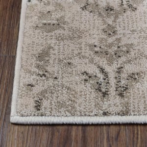 8 ft. x 10 ft. Bronze Floral Vines Power Loom Stain Resistant Area Rug