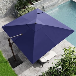 11 ft. x 11 ft. Heavy-Duty Frame Square Umbrella in Navy Blue