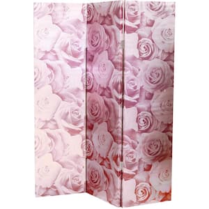 5 ft. 3-Panel Blush Romance Floral Room Divider