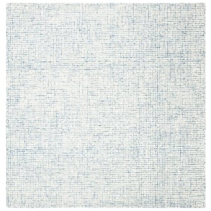 Abstract Ivory/Blue 10 ft. x 10 ft. Geometric Gradient Square Area Rug