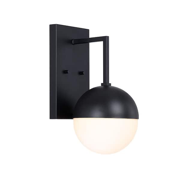 Pineview Black 1-Light Outdoor Line Voltage Hardwired Porch Light Wall Sconce with No Bulbs Included
