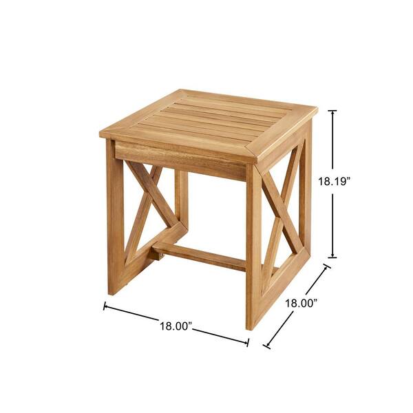 Hampton Bay 18 in. Natural brown Outdoor Side Table STB1