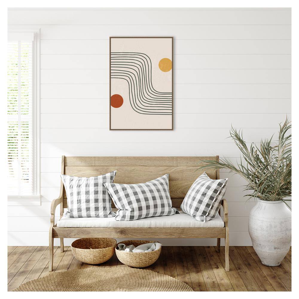 Minimal Shapes #6 Abstract Canvas Art with Bronze Frame