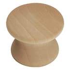 Natural Woodcraft 7/8 in. Unfinished Wood Cabinet Knob (2-Pack)