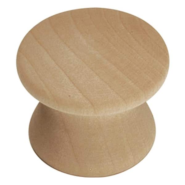 HICKORY HARDWARE Natural Woodcraft 7/8 in. Unfinished Wood Cabinet Knob (2-Pack)