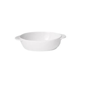 0.63 qt. Oval Porcelain Dish with Handles
