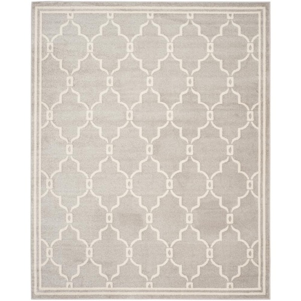 SAFAVIEH Amherst Light Gray/Ivory 9 ft. x 12 ft. Geometric Diamond Area Rug
