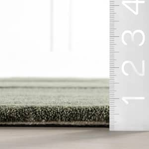 Emily Henderson Elliot Wool Olive 4 ft. x 6 ft. Indoor/Outdoor Patio Rug