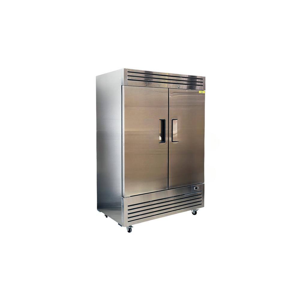 54 in. 47 Cu. Ft. Auto Defrost Commercial 2-Solid Door Reach in Upright Freezer EA60F in Stainless Steel