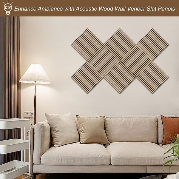 4-Pcs Natural Oak Acoustic Wall Panels
