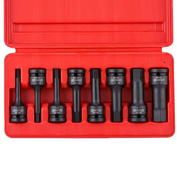 1/2 in. Drive SAE Impact Allen Socket Set (8-Piece)