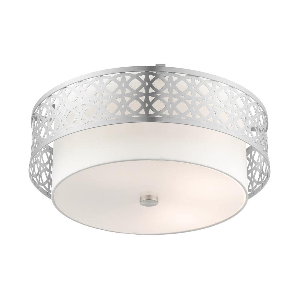 Calinda Brushed Nickel 4-Light Drum Semi-Flush Mount