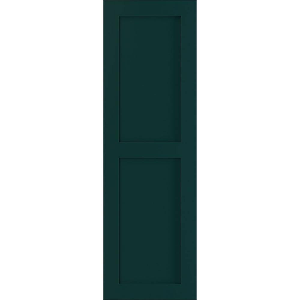 12 in. x 51 in. PVC True Fit Two Equal Flat Panel Shutters Pair in Thermal Green price history on PriceWatchPro