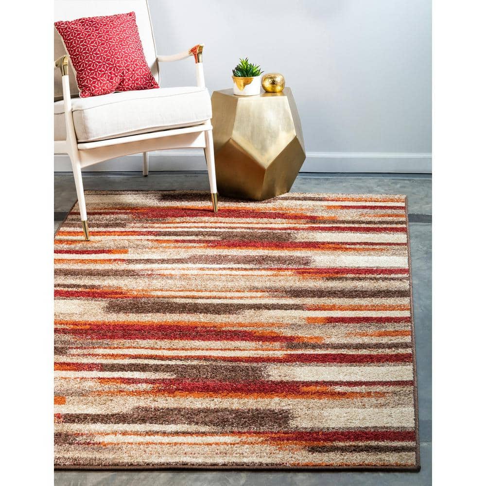 Autumn Harvest Multicolor Geometric 5' x 8' Area Rug