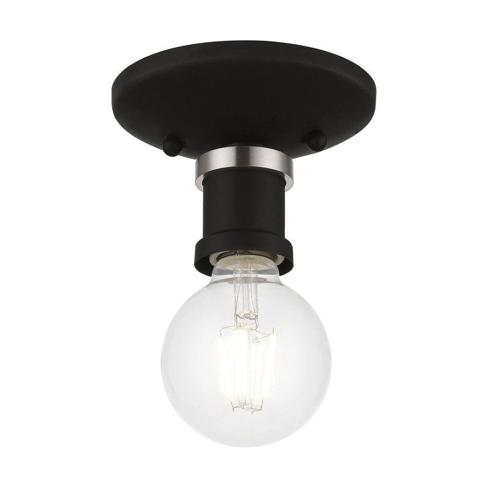 Lansdale Black and Brushed Nickel 1-Light Flush Mount