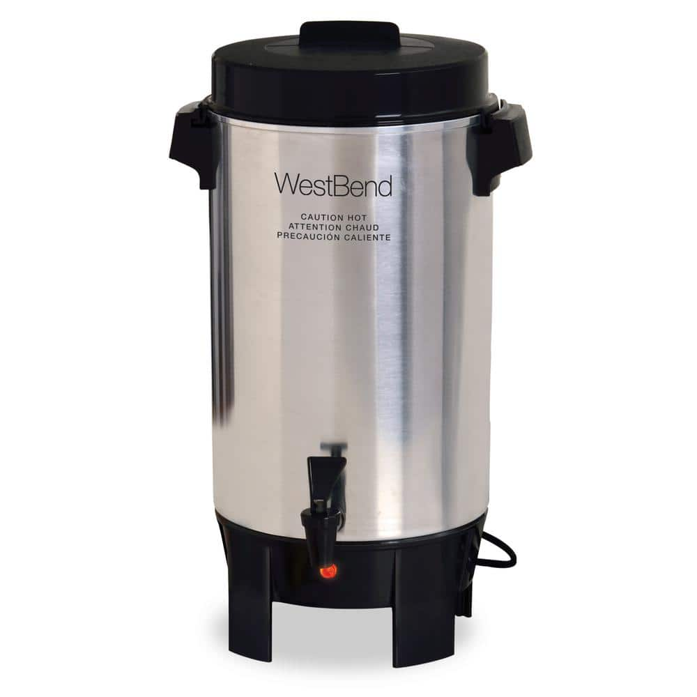 West Bend 42 Cup Silver Polished Aluminum Urn Coffee Maker