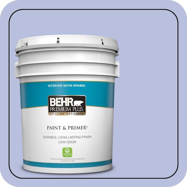BEHR PREMIUM PLUS 5 gal. #MQ4-31 Stardust Evening Satin Enamel Low Odor Interior Paint & Primer