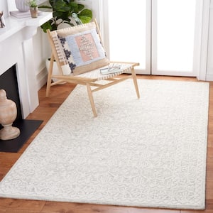 Metro Light Gray/Ivory 6 ft. x 6 ft. Floral Border Square Area Rug