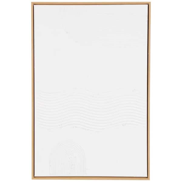 1-Panel Abstract Framed Wall Art with Brown Frame 36 in. x 24 in.