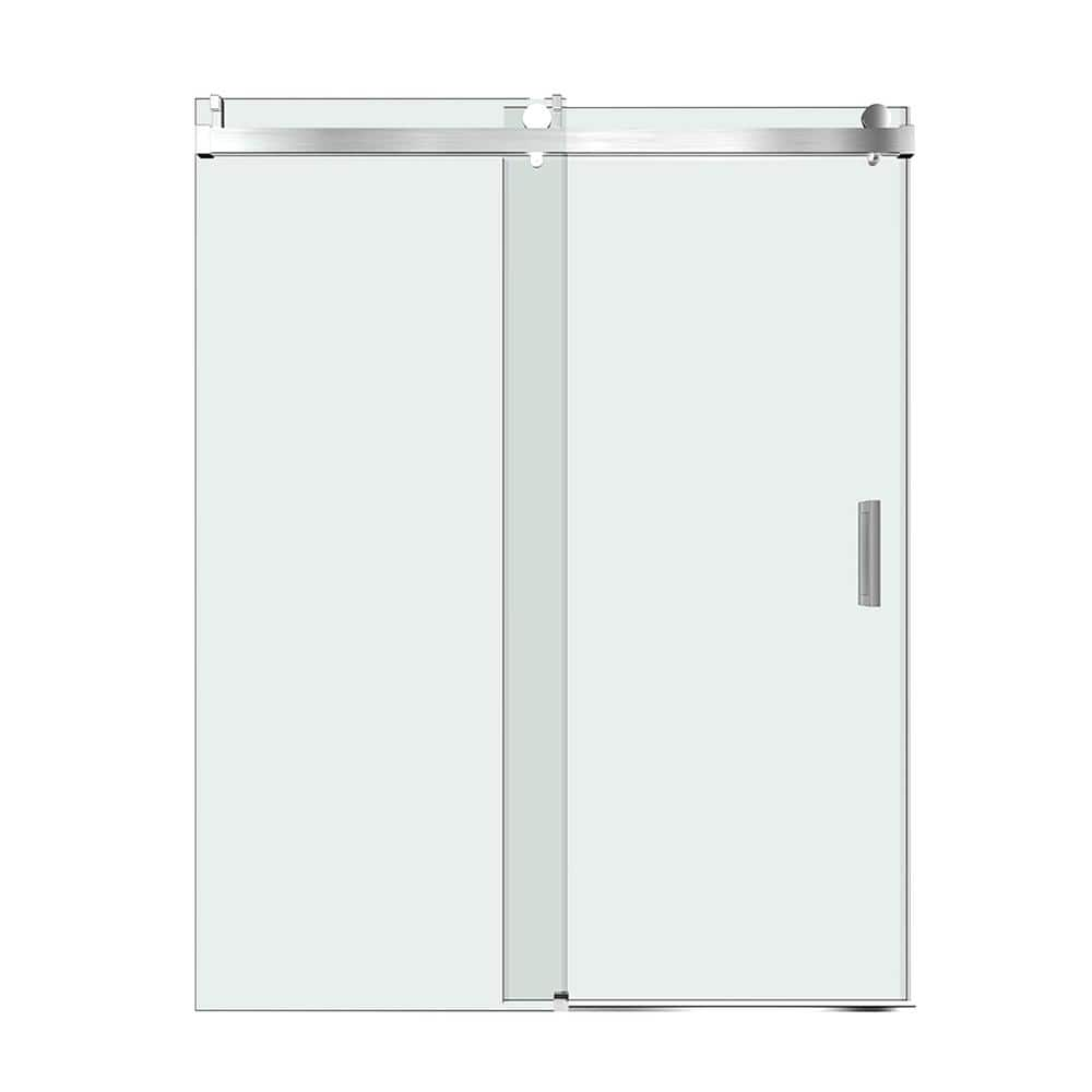 Reviews for WELLFOR 60 in. W x 76 in. H Single Sliding Frameless Shower ...