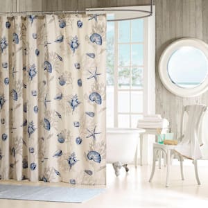 Nantucket Blue 72 in. Printed Shower Curtain