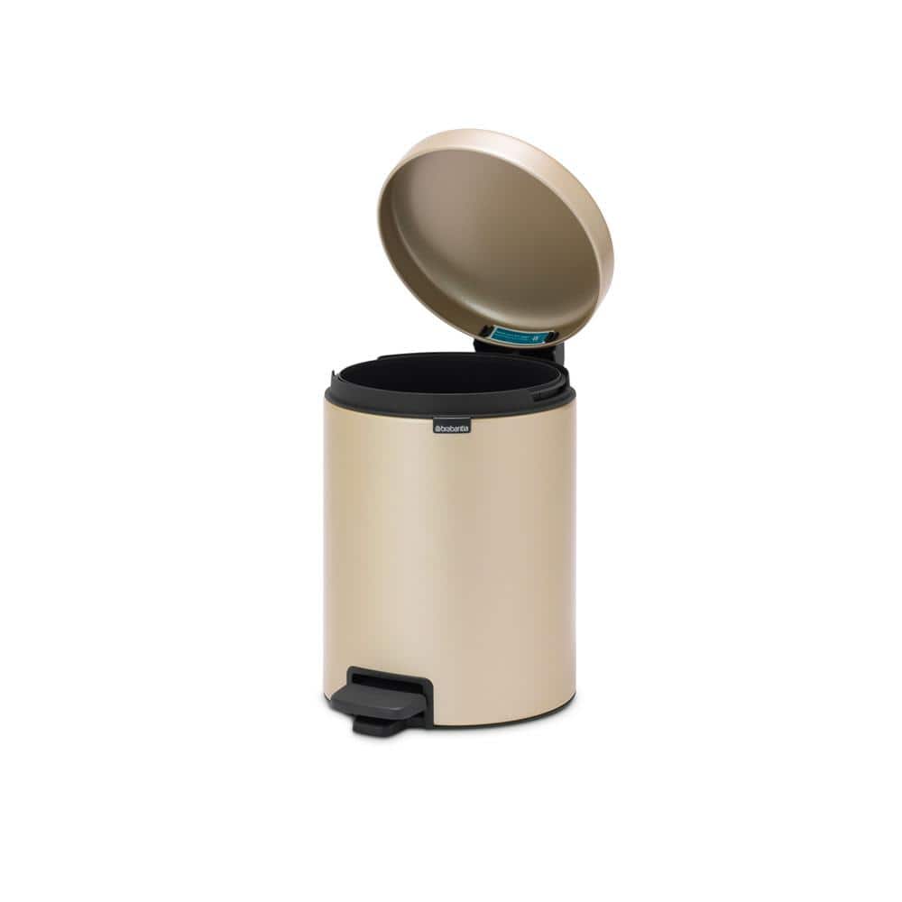 Champagne Plastic 1.3 Gallon Pedal Trash Can