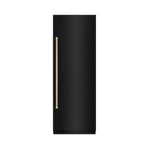 30 in. 16.7 cu. ft. Freezerless Column Refrigerator in Black Stainless Steel w/ Graphite Gray Interior & Bronze Accents